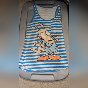 Nickelodeon Blue and White Striped Tank Top